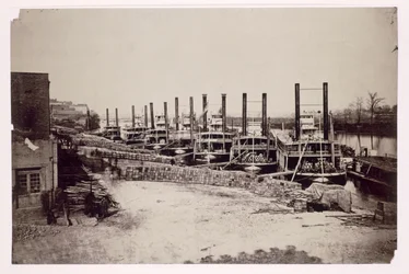 Stoomschepen op de Mississippi